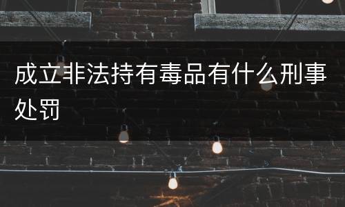成立非法持有毒品有什么刑事处罚