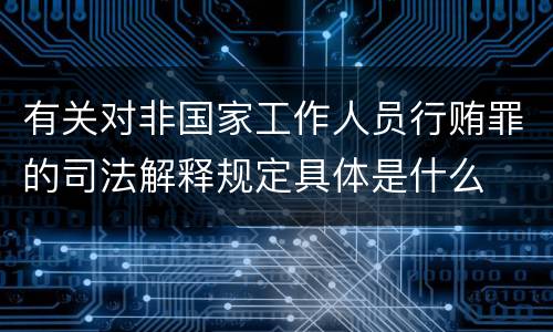 有关对非国家工作人员行贿罪的司法解释规定具体是什么
