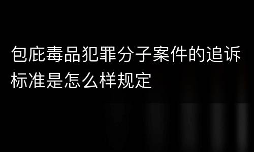 包庇毒品犯罪分子案件的追诉标准是怎么样规定