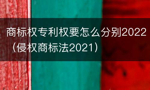 商标权专利权要怎么分别2022（侵权商标法2021）