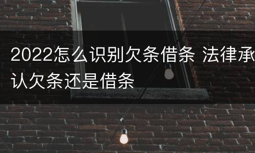 2022怎么识别欠条借条 法律承认欠条还是借条