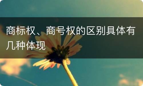 商标权、商号权的区别具体有几种体现