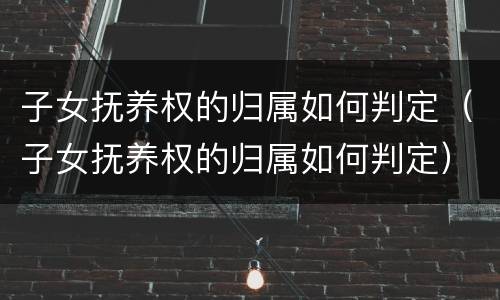 子女抚养权的归属如何判定（子女抚养权的归属如何判定）