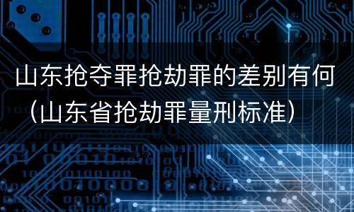 山东抢夺罪抢劫罪的差别有何（山东省抢劫罪量刑标准）