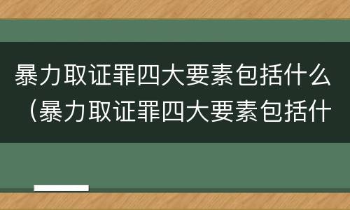 暴力取证罪四大要素包括什么（暴力取证罪四大要素包括什么内容）