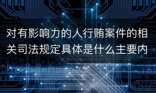 对有影响力的人行贿案件的相关司法规定具体是什么主要内容