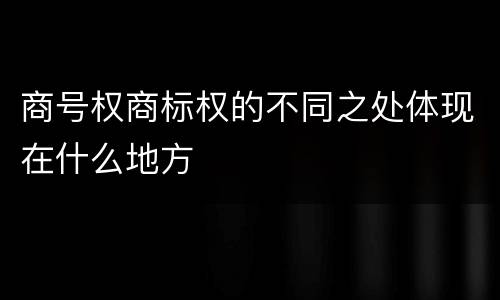 商号权商标权的不同之处体现在什么地方