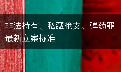 非法持有、私藏枪支、弹药罪最新立案标准
