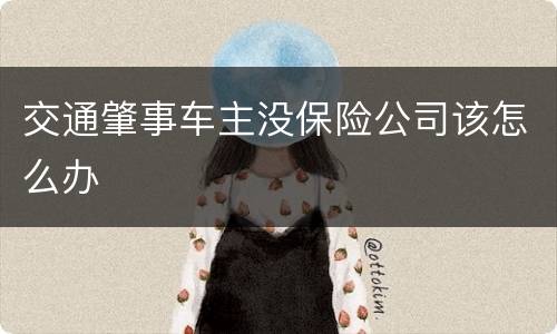 交通肇事车主没保险公司该怎么办