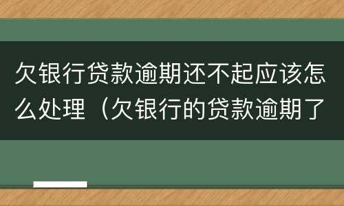 欠银行贷款逾期还不起应该怎么处理（欠银行的贷款逾期了怎么办）