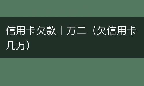 信用卡欠款丨万二（欠信用卡几万）