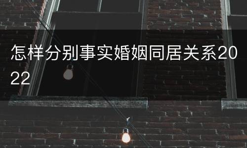 怎样分别事实婚姻同居关系2022
