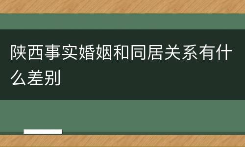 陕西事实婚姻和同居关系有什么差别