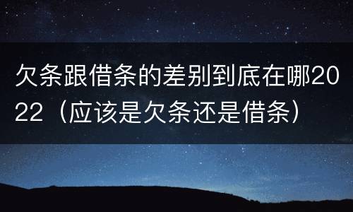 欠条跟借条的差别到底在哪2022（应该是欠条还是借条）