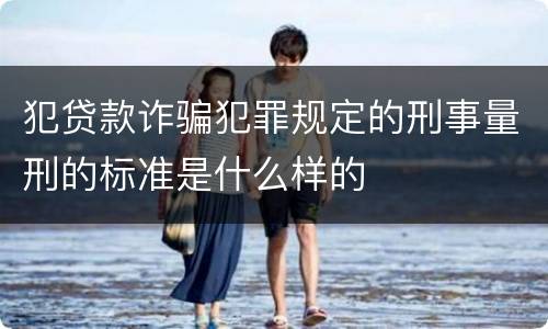 犯贷款诈骗犯罪规定的刑事量刑的标准是什么样的