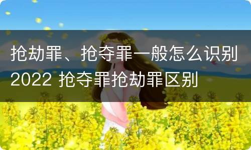 抢劫罪、抢夺罪一般怎么识别2022 抢夺罪抢劫罪区别