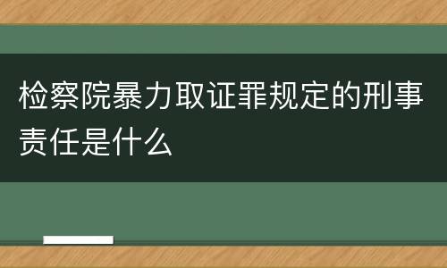 检察院暴力取证罪规定的刑事责任是什么