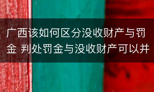 广西该如何区分没收财产与罚金 判处罚金与没收财产可以并罚吗