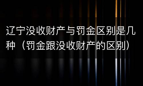 辽宁没收财产与罚金区别是几种（罚金跟没收财产的区别）
