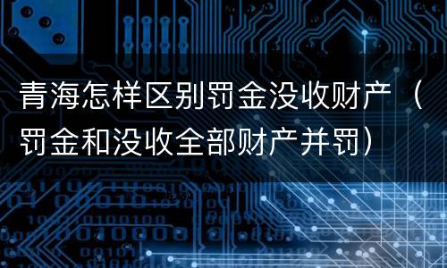 青海怎样区别罚金没收财产（罚金和没收全部财产并罚）