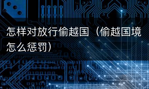 怎样对放行偷越国（偷越国境怎么惩罚）
