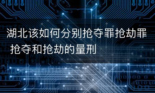 湖北该如何分别抢夺罪抢劫罪 抢夺和抢劫的量刑