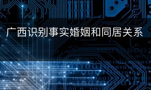 广西识别事实婚姻和同居关系