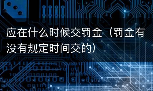 应在什么时候交罚金（罚金有没有规定时间交的）