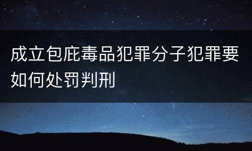 成立包庇毒品犯罪分子犯罪要如何处罚判刑