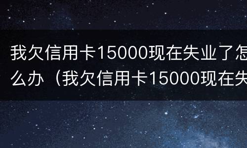 我欠信用卡15000现在失业了怎么办（我欠信用卡15000现在失业了怎么办呢）