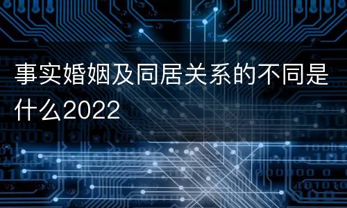事实婚姻及同居关系的不同是什么2022