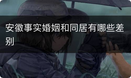 安徽事实婚姻和同居有哪些差别