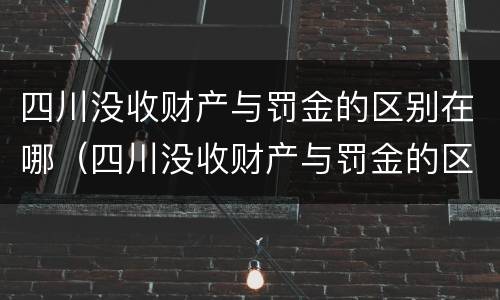 四川没收财产与罚金的区别在哪（四川没收财产与罚金的区别在哪里）