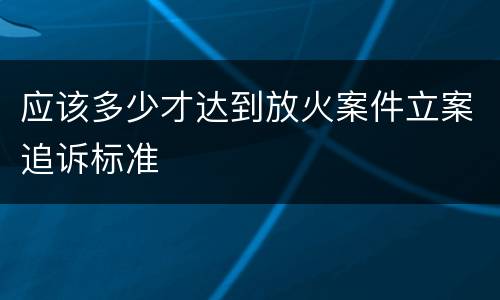 应该多少才达到放火案件立案追诉标准