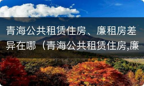 青海公共租赁住房、廉租房差异在哪（青海公共租赁住房,廉租房差异在哪查询）