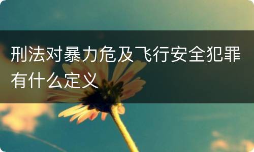 刑法对暴力危及飞行安全犯罪有什么定义