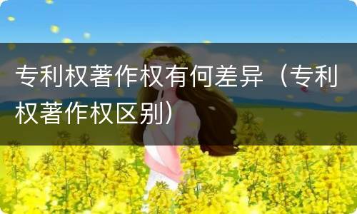 专利权著作权有何差异（专利权著作权区别）