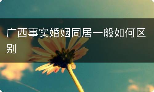 广西事实婚姻同居一般如何区别