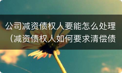 公司减资债权人要能怎么处理（减资债权人如何要求清偿债务）