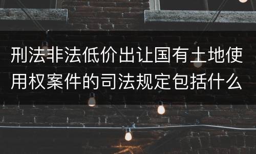 刑法非法低价出让国有土地使用权案件的司法规定包括什么重要内容