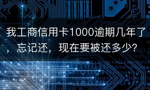 我工商信用卡1000逾期几年了，忘记还，现在要被还多少？怎么还