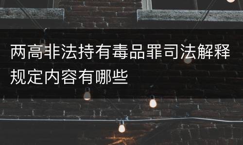 两高非法持有毒品罪司法解释规定内容有哪些