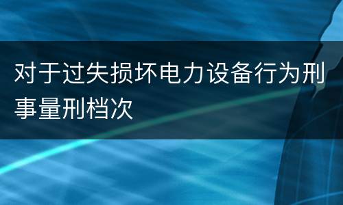 对于过失损坏电力设备行为刑事量刑档次