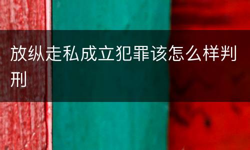 放纵走私成立犯罪该怎么样判刑