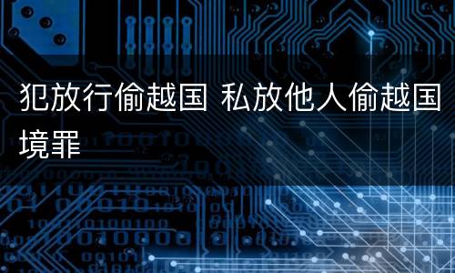 犯放行偷越国 私放他人偷越国境罪