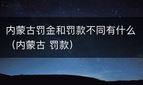内蒙古罚金和罚款不同有什么（内蒙古 罚款）