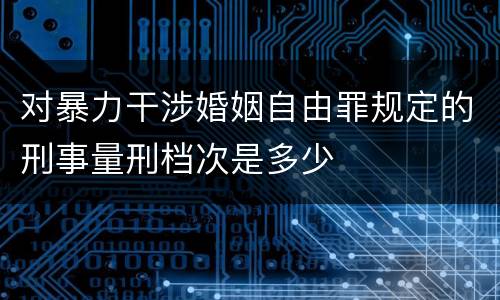对暴力干涉婚姻自由罪规定的刑事量刑档次是多少