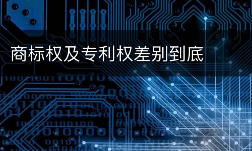 商标权及专利权差别到底