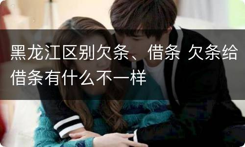 黑龙江区别欠条、借条 欠条给借条有什么不一样