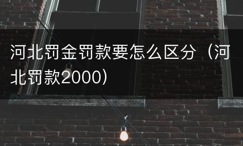 河北罚金罚款要怎么区分（河北罚款2000）
